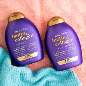 شامپو بیوتین و کلاژن او جی ایکسOGX Thick & Full + Biotin & Collagen Volumizing Shampoo for Thin Hair