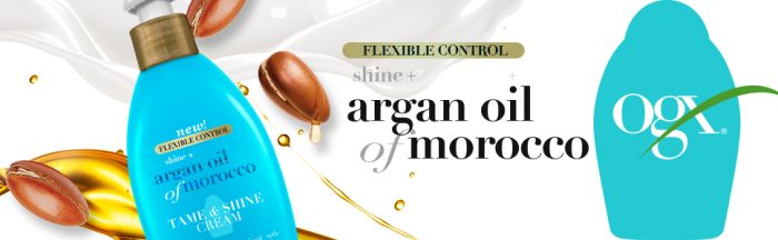 کرم مو روغن آرگان او جی ایکس OGX Argan Oil of Morocco Anti Frizz Hair Tame and Shine Cream 177 ml