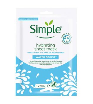 ماسک ورقه ای تقویت کننده و آبرسان سیمپل Simple Water Boost Hydrating Sheet Mask