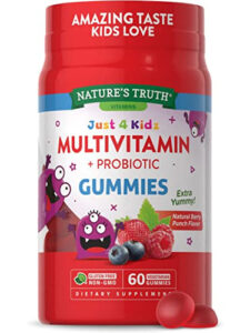پاستیل مولتی ویتامین کودکان نیچرز تروث (KIDS MULTIVITAMIN WITH PROBIOTICS NATURE'S TRUTH)
